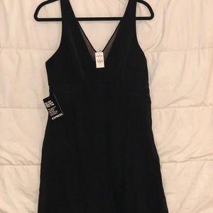 Express Mesh V neck Fit and Flare Dress